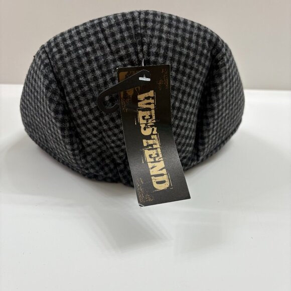 Flat Cap / Hat - Black & Gray Gingham/Checkered - Adult SM- Unisex - NWT - Picture 8 of 8